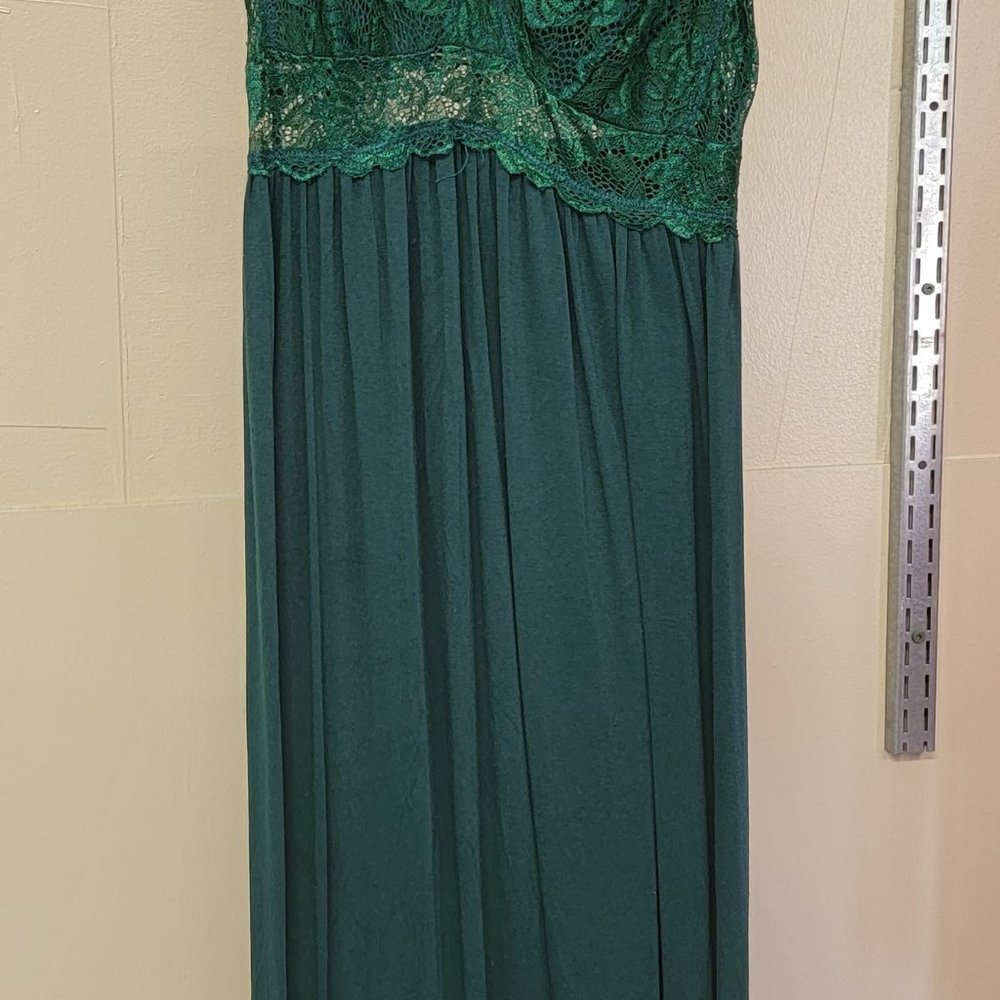 1689 - Emerald Green Lacey Dress - XS - S
